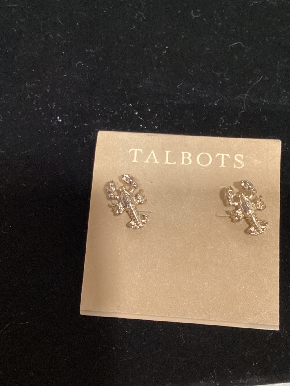 Talbots Gold Lizard Crystal Stud Earrings